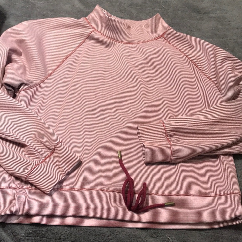 Women’s Pink Stripe Mock-Neck Sweater